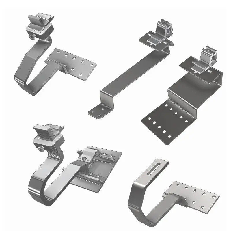 Móc bảng điều khiển năng lượng mặt trời cường độ cao Móc treo mái Pv Lắp đặt vít 1.4KN / M2