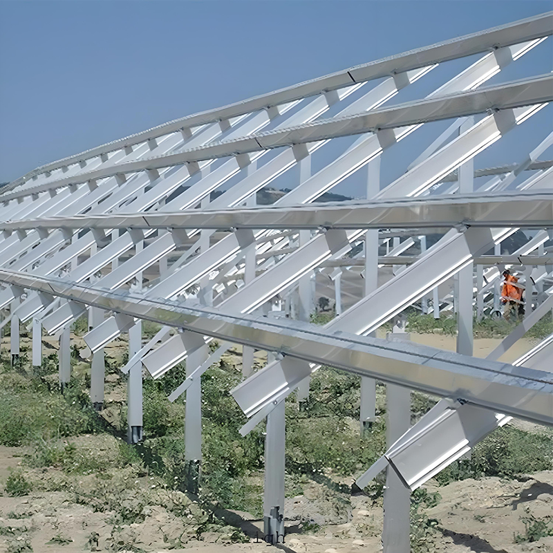 Heavy-Duty Free-Standing Solar PV Mounting Brackets - Galvanized Steel Structure High Load-Bearing
